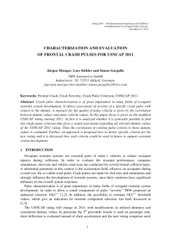 characterization and evaluation of frontal crash pulses for usncap