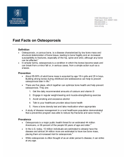 Fast Facts on Osteoporosis - Alexian Brothers Health System