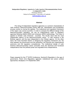 Independent Regulatory Agencies in Latin America