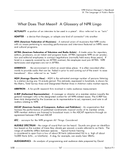 9.1-What Does that Mean A Glossary of NPR Lingo
