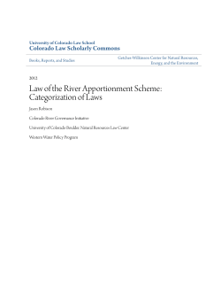 Law of the River Apportionment Scheme
