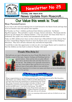 Newsletter No. 24 - 24th March, 2016 - Roecroft Lower School