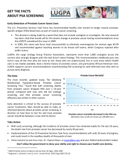 GET THE FACTS ABOUT PSA SCREENING