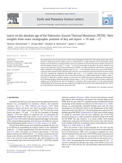 Latest on the absolute age of the Paleocene&ndash;Eocene Thermal