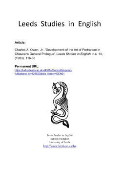 Leeds Studies in English - Digital Library