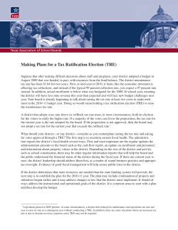 Making Plans for a Tax Ratification Election