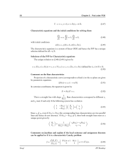 20 Chapter 2. First order PDE &Gamma; : x = s, y = 0, z = h(s), s