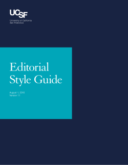 Editorial Style Guide - University of California, San Francisco