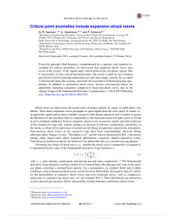 Critical point anomalies include expansion shock waves
