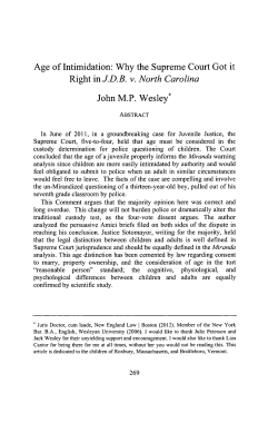 Age of Intimidation: Why the Supreme Court Got it Right in J.D.B. v