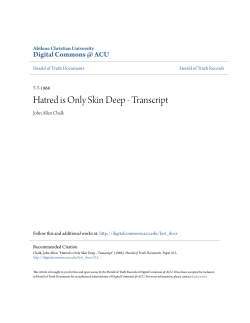 Hatred is Only Skin Deep - Transcript