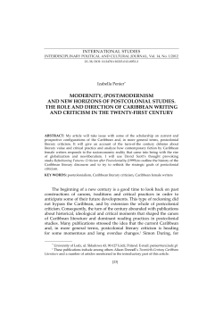 MODERNITY, (POST)MODERNISM AND NEW HORIZONS OF