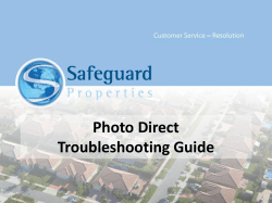 Photo Direct Troubleshooting Guide