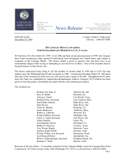News Release - Carnegie Hero Fund Commission