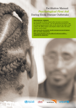 Psychological First Aid During Ebola Disease Outbreaks
