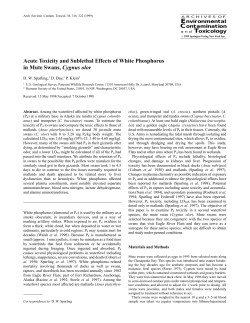 Acute Toxicity and Sublethal Effects of White Phosphorus in Mute