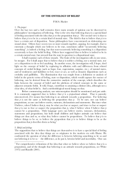 Of the ontology of belief