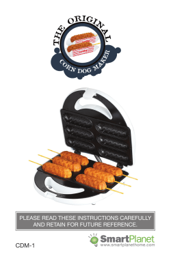 Product Manual for Corn Dog Maker
