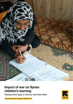 Impact of war on Syrian children`s learning