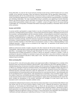 President During 2014-2015, my work for the Council