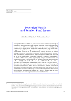 Sovereign Wealth and Pension Fund Issues
