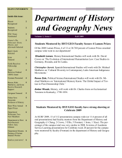Department of History and Geography News
