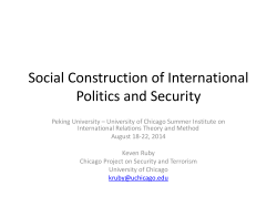 Social Construction of International Politics and