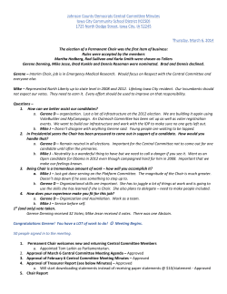 The election of a Permanent Chair was the first item of business