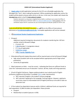 CHECK LIST (International Student Applicant)