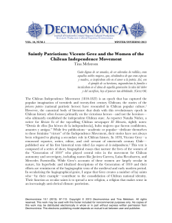 Saintly Patriotism: Vicente Grez and the Women of the Chilean