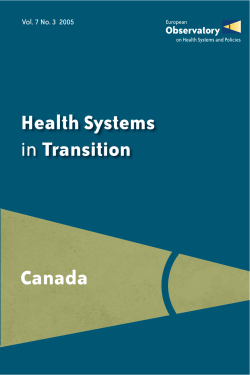 Health Systems in Transition: Canada - WHO/Europe