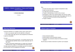 Data flow analysis - CSE-IITM
