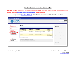 Faculty Instructions for Creating a Course in Ares