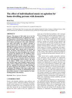 The effect of individualized music on agitation for home