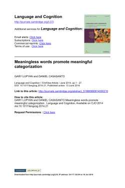 Meaningless words promote meaningful categorization