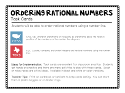 ordering Rational Numbers