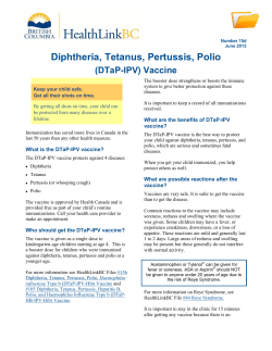 Diphtheria, Tetanus, Pertussis, Polio (DTaP