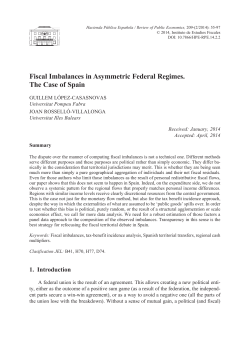 Fiscal Imbalances in Asymmetric Federal Regimes. The Case of Spain