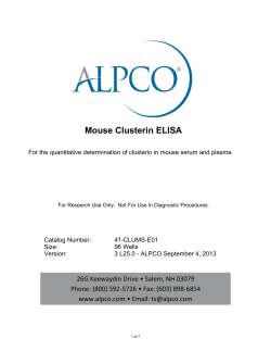Mouse Clusterin ELISA