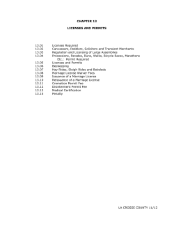chapter 13 licenses and permits