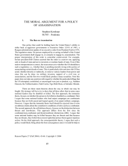 the moral argument for a policy of assassination