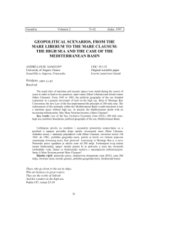 geopolitical scenarios, from the mare liberum to the mare clausum