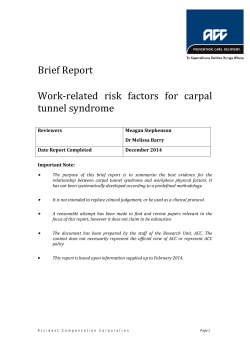 Brief Report Work-related risk factors for carpal tunnel syndrome
