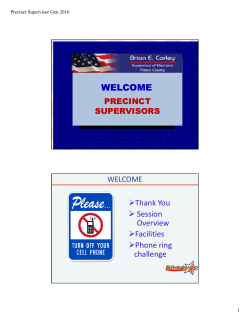 Precinct Supervisor Training