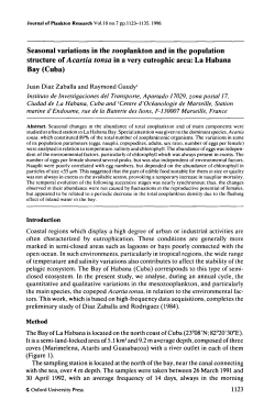 Seasonal variations in the zooplankton and in the