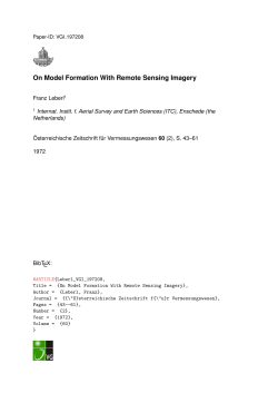 On Model Formation With Remote Sensing Imagery