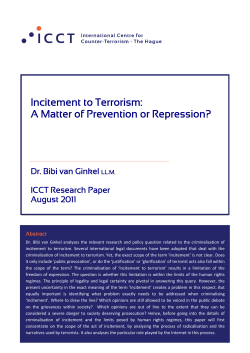 Incitement to Terrorism - International Centre for Counter