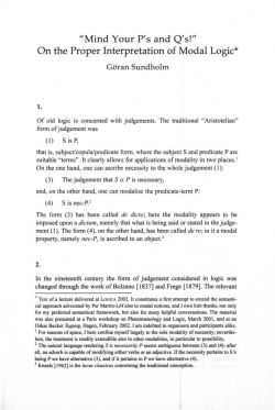 "Mind Your F s and Q`s!" On the Proper Interpretation of Modal Logic`