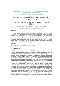 A new six-component force vector sensor &ndash; first investigations