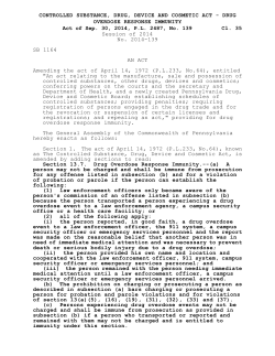 CONTROLLED SUBSTANCE, DRUG, DEVICE AND COSMETIC ACT